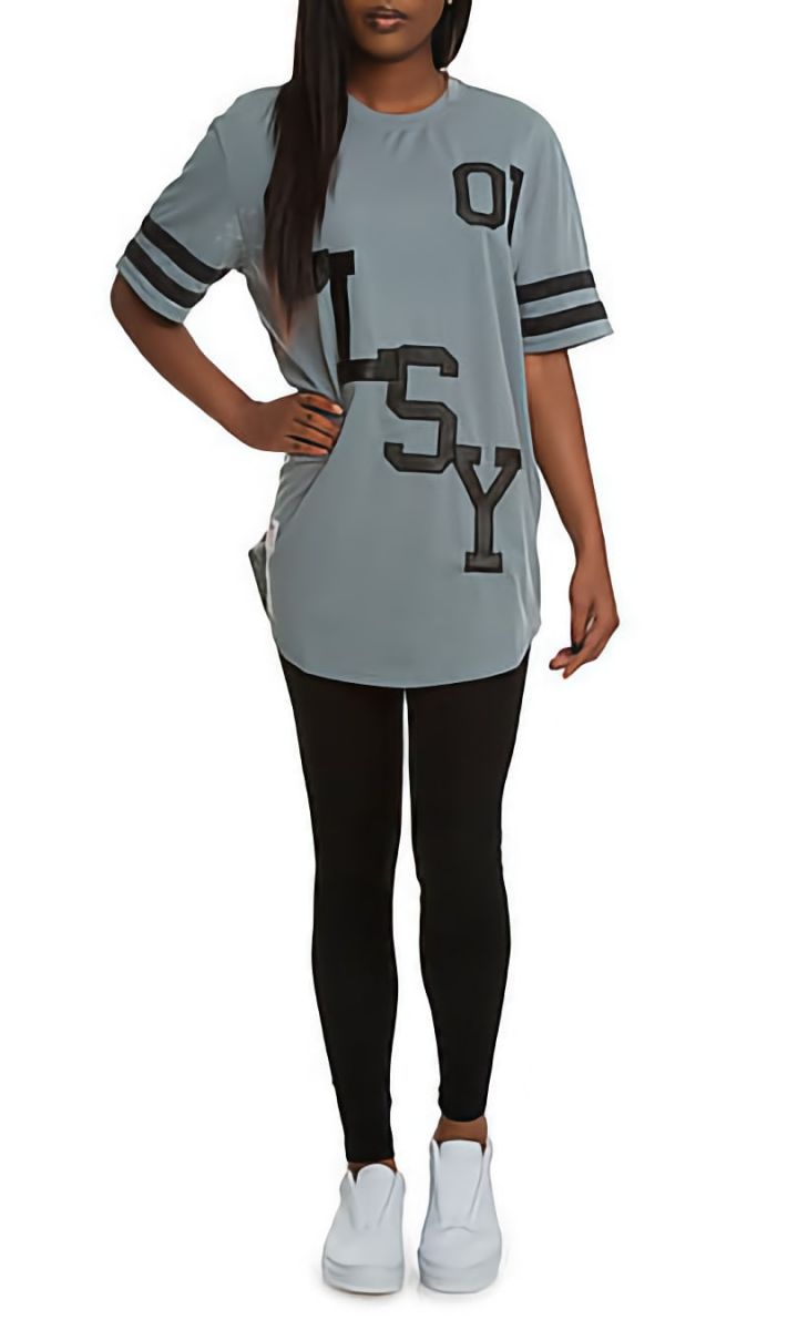 CLASSY BRAND The Classy One Mesh and Leather Jersey in Grey  CB-CWF105-CLSYONE-GRY - PLNDR