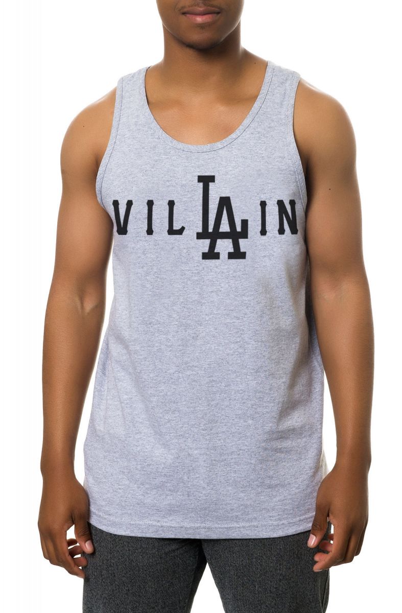 CLASS VILLAIN The LA Villain Tank Top in Heather Grey SVLAVILLAINTNKHGY PLNDR