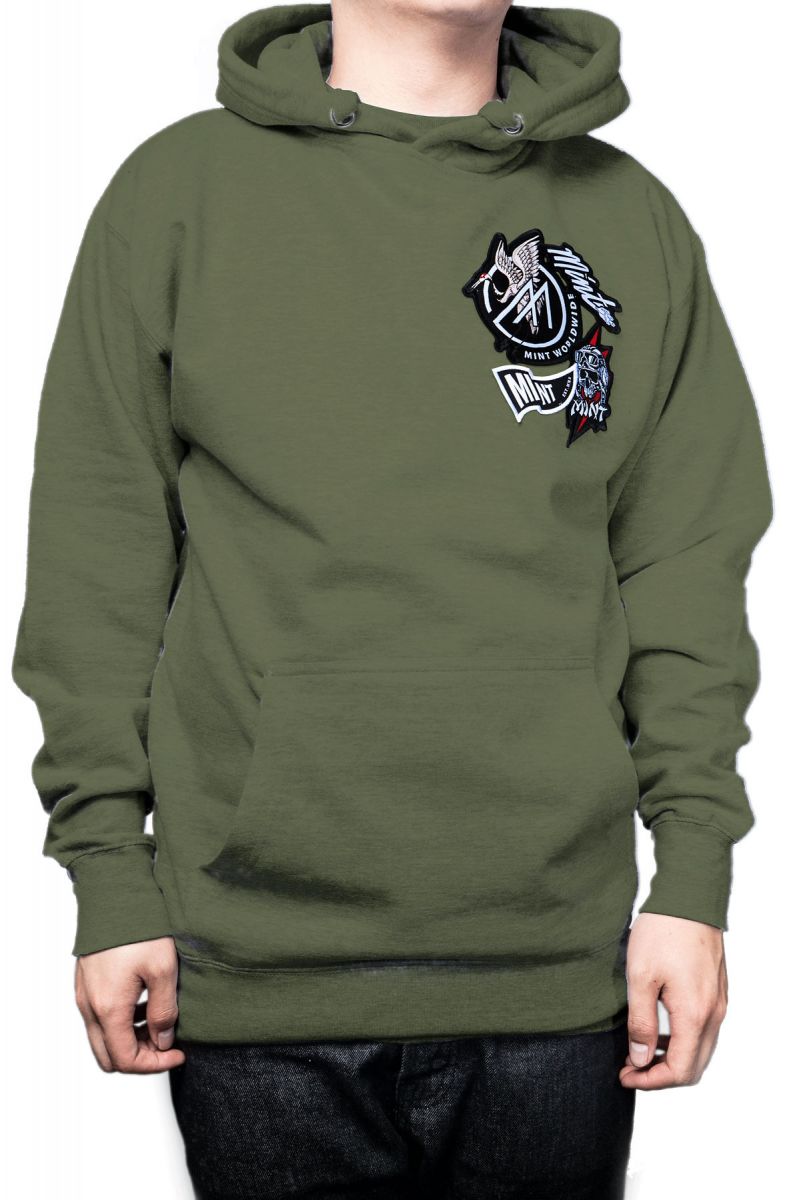 MINT Mint Patchwork Hoodie 2 Olive MHPW2-OL - Karmaloop