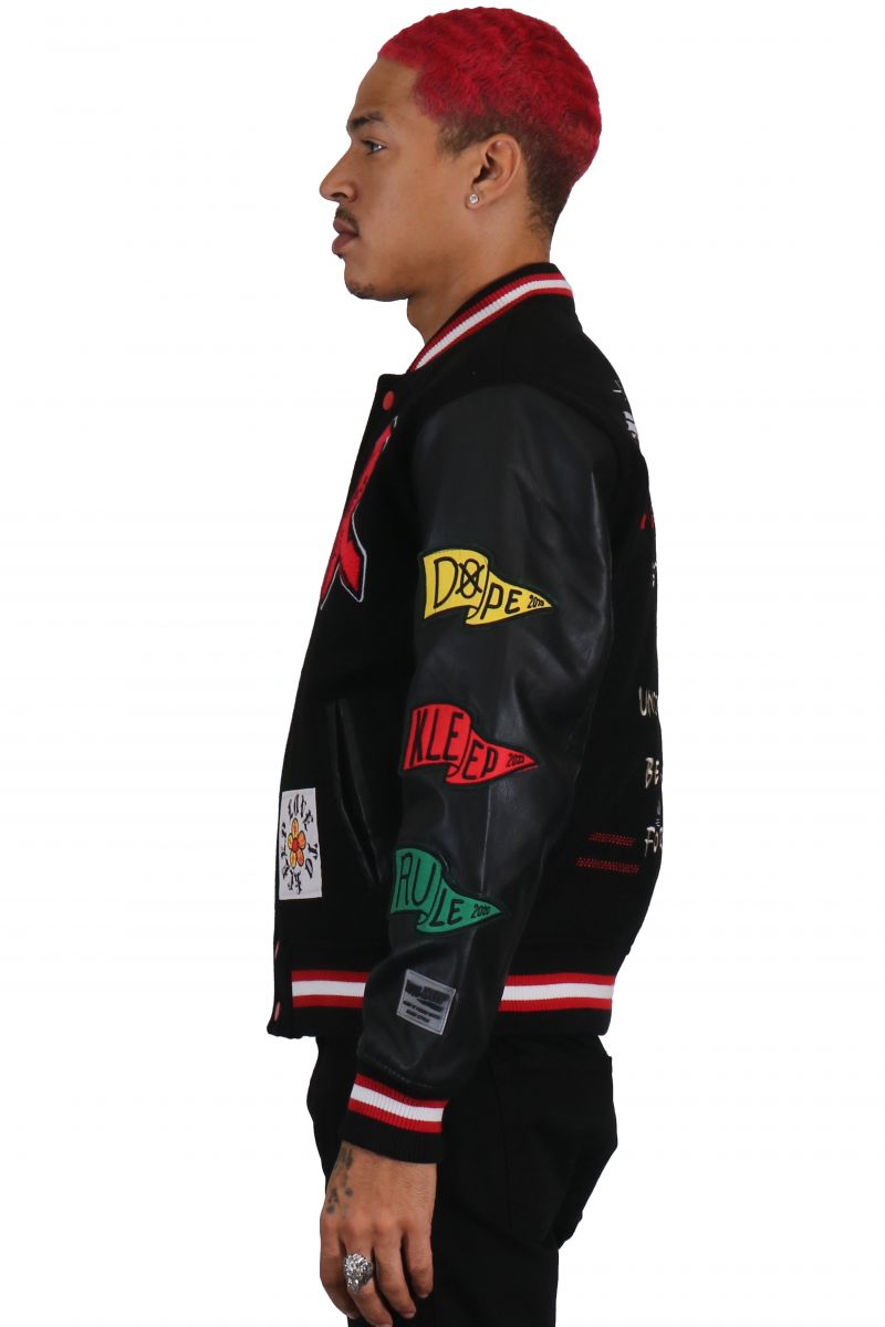 THE WIDICK CO. Wool leather sleeve varsity jacket, award jacket, varsity jacket, made in USA, men's size S, vintage / eaa510231