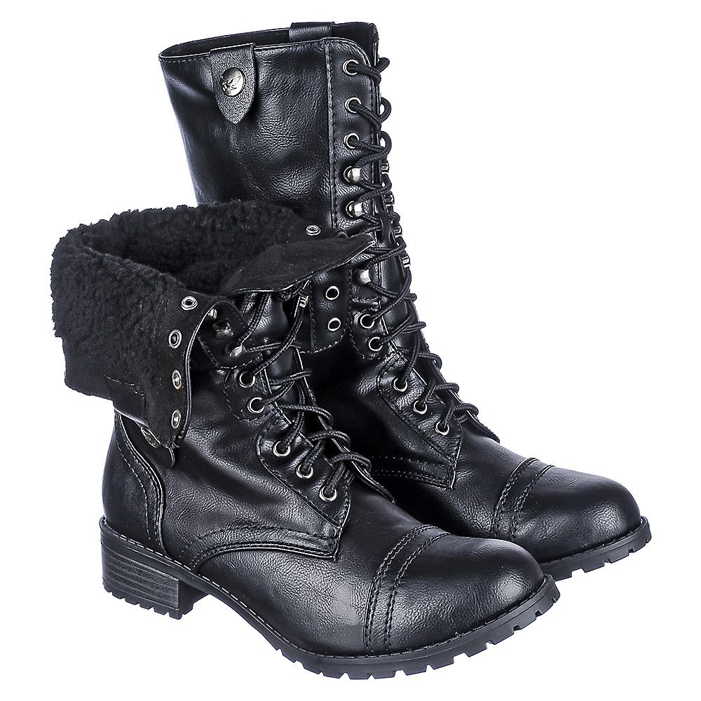 fold down combat boots