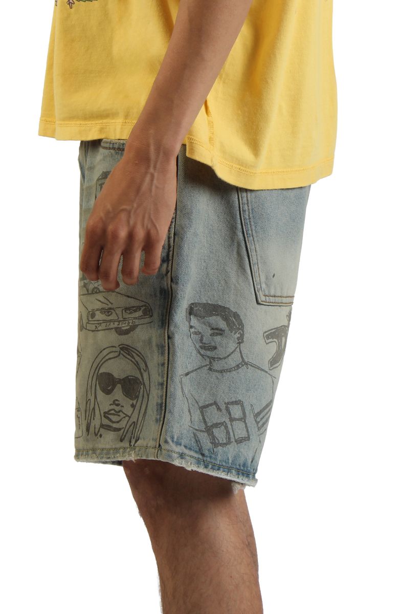 8oz Denim Scribble Shorts