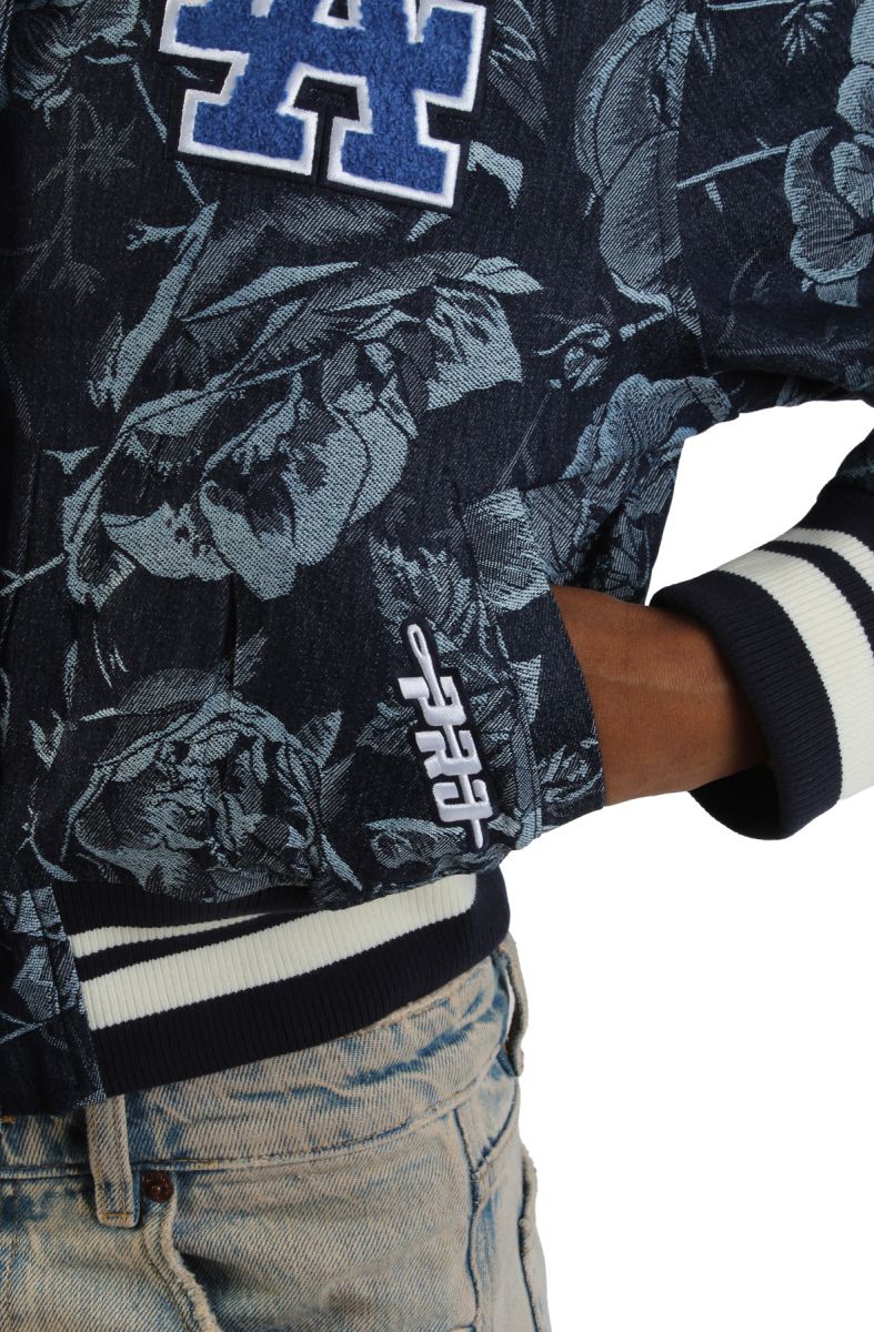 PRO STANDARD MLB Los Angeles Dodgers Floral Denim Cropped Jacket