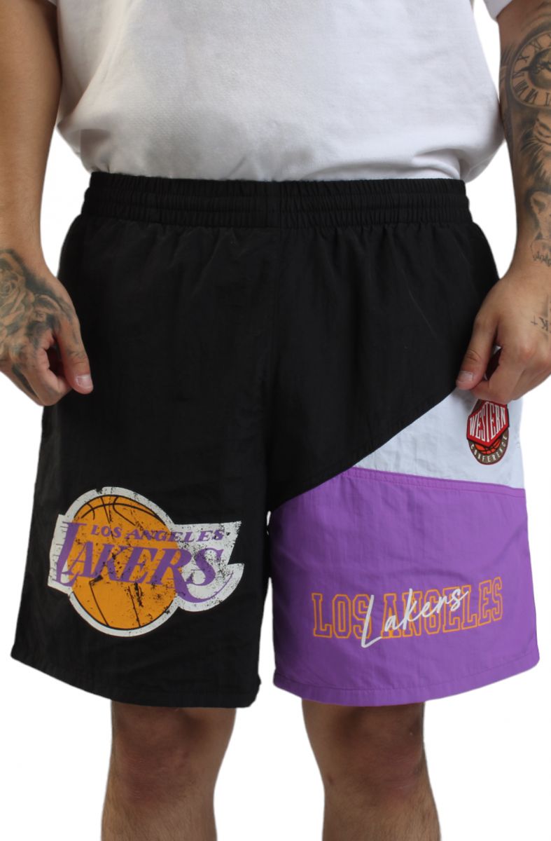 MITCHELL & NESS Lakers Vintage Logo Woven Short PSHR6600-LALYYPPPBLCK ...