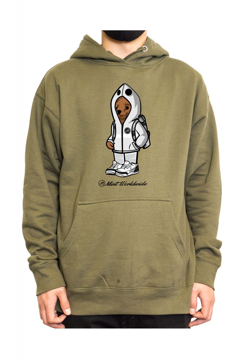 Mint Sherpa Bear Hoodie Olive MHSHRB-OL