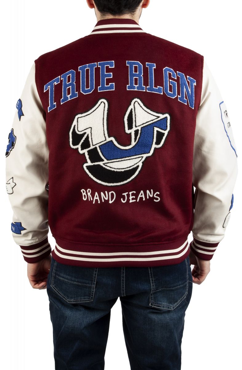 TRUE RELIGION Spliced Varsity Jacket 1062876189 Karmaloop