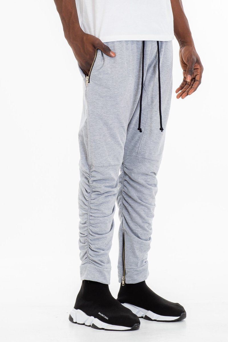 WEIV Scrunched Draw String Bomber Pant Joggers P101GREY - Karmaloop