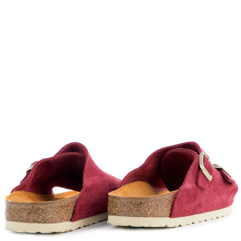 red suede sandals
