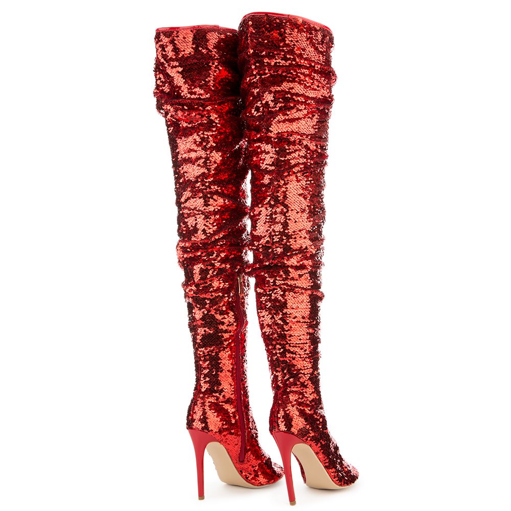 CAPE ROBBIN Cape Robbin Julia-1 Red High Heel Boots RED JULIA-1/RED - PLNDR