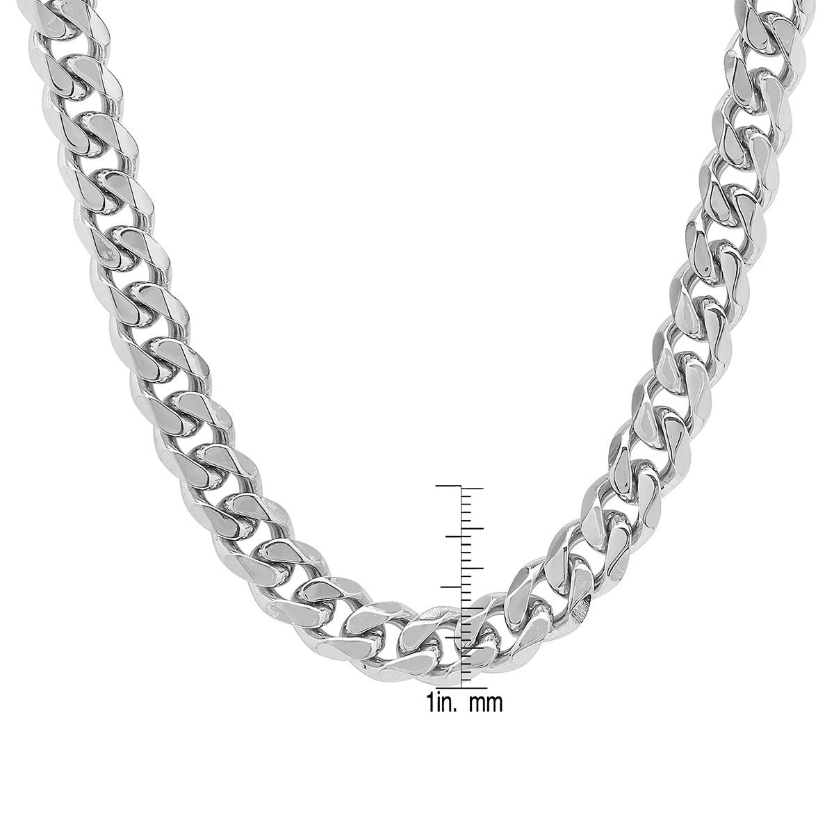 HMY JEWELRY XL Classic Cuban Link Chain Necklace 704-052-SILVER