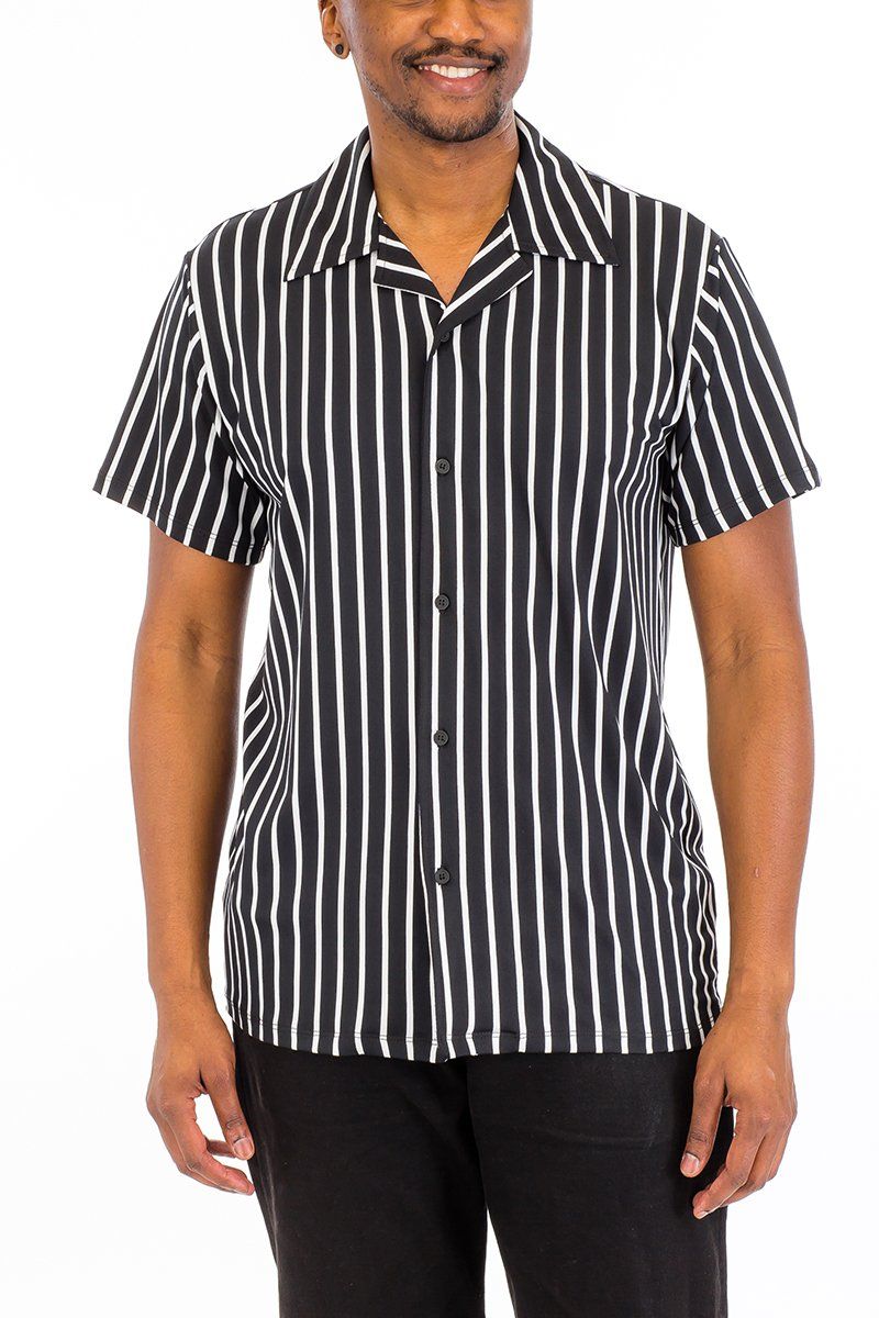 WEIV VERTICAL STRIPED BUTTON DOWN SHIRT WS9001BK - Karmaloop