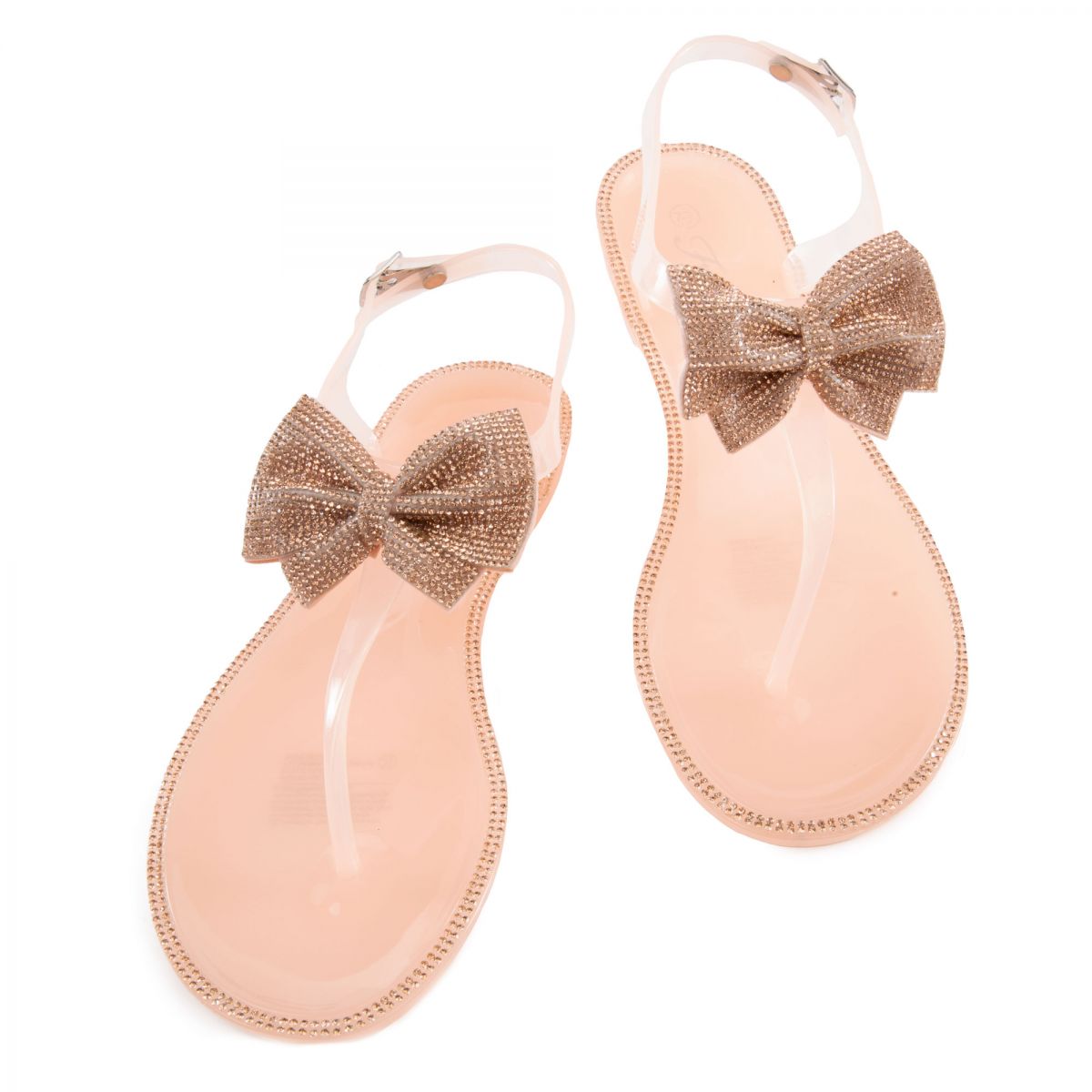 Rhinestone bow sandals hot sale