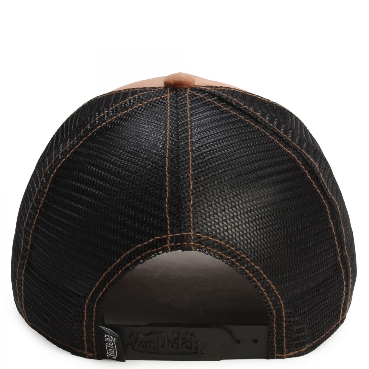Von Dutch authentic black velvet adjustable mesh hat Von Dutch Velvet Trucker Mens Hat Brown Black VDHH0004-204  main image 4