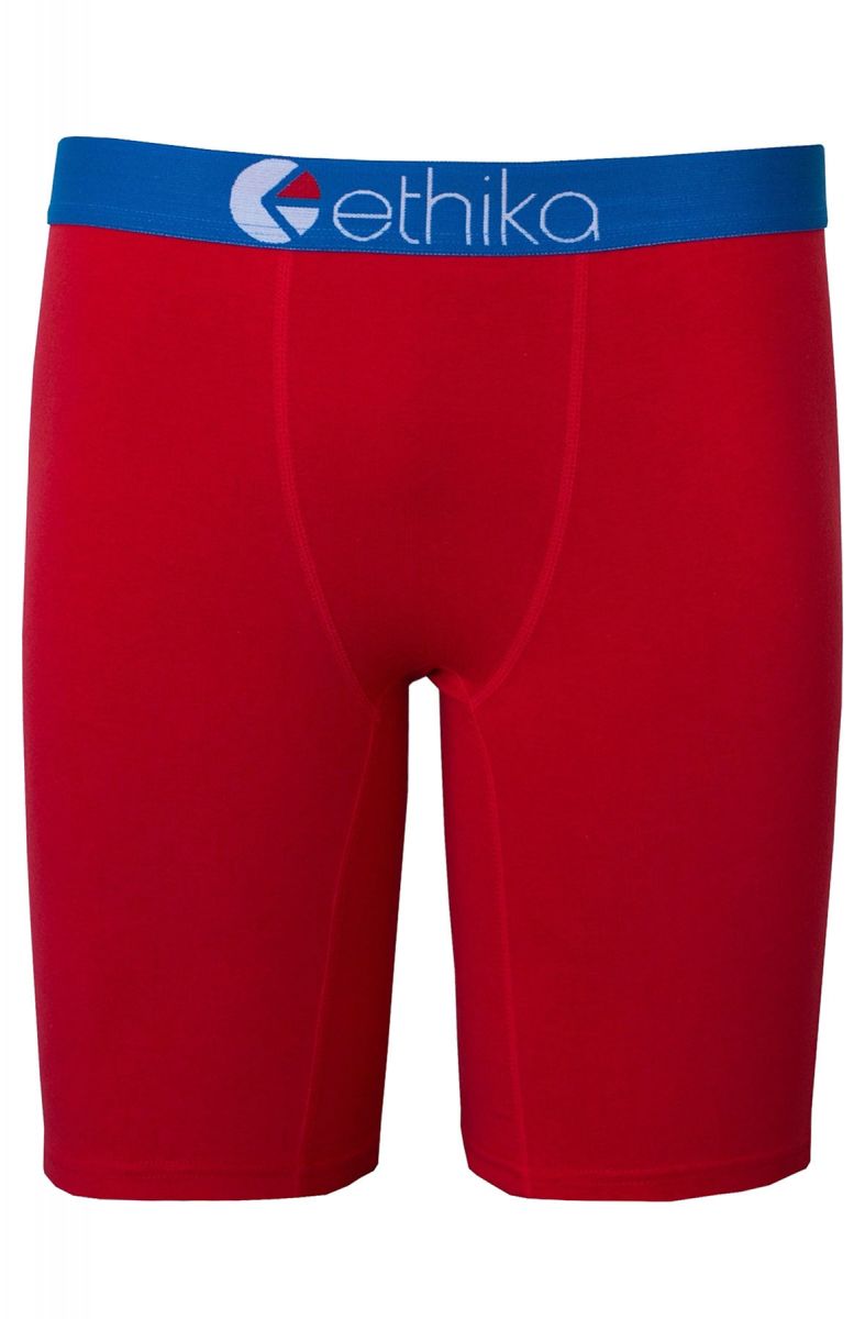 ETHIKA The Capital Boxer Briefs in Red & Blue UMS260-RBL - Karmaloop