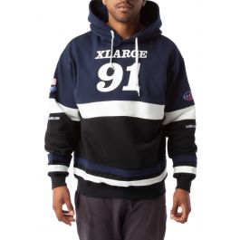 XLARGE JAPAN 91 Team Paneled Hoodie 101221012012-RED - Karmaloop