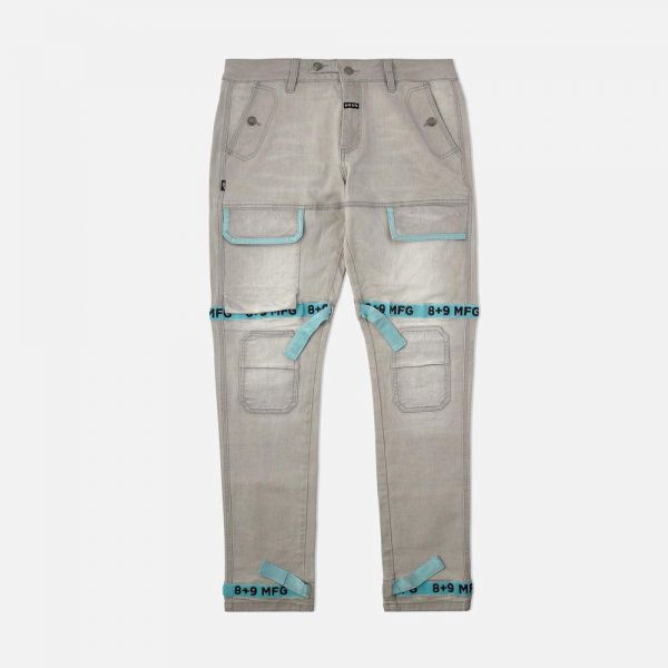 8&9 MFG CO. Strapped Up Slim Utility Medium Washed Jeans