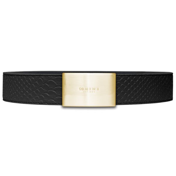 MINT Crocodile Belt MNT-764994-BLACK-GEMGOLD - Karmaloop