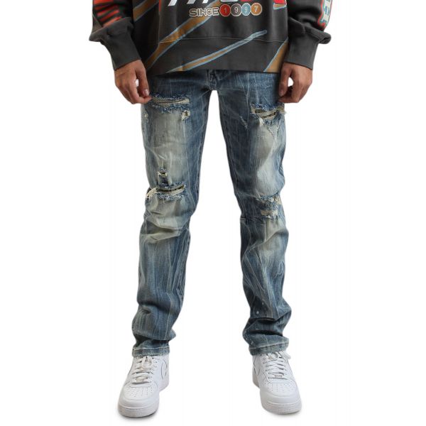 RK　701+721 9両 SMOKE RISE Dystopia Straight Denim Jeans JP25126SK-OMBRE