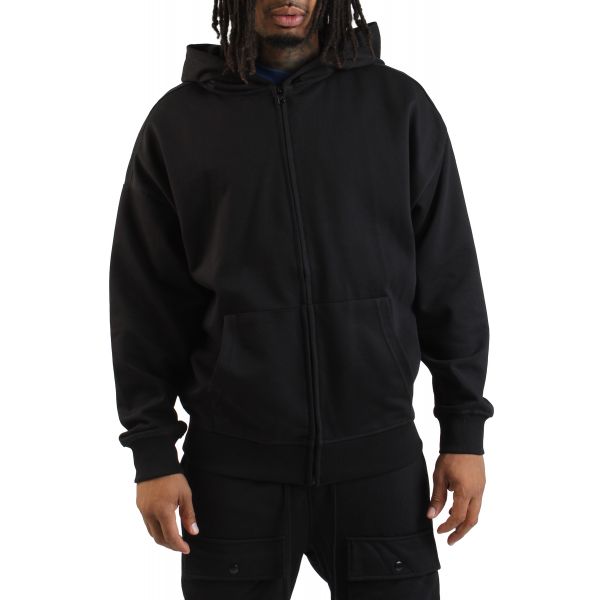 REBEL MINDS Cropped Fz Zip-Up Hoodie Mineral Washed 952-301ABLK