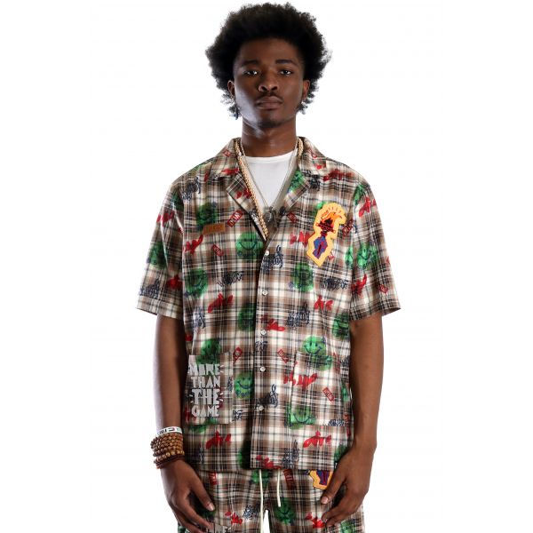 KLEEP Rans L.T.K. Men's premium Short Sleeve Plaid button down