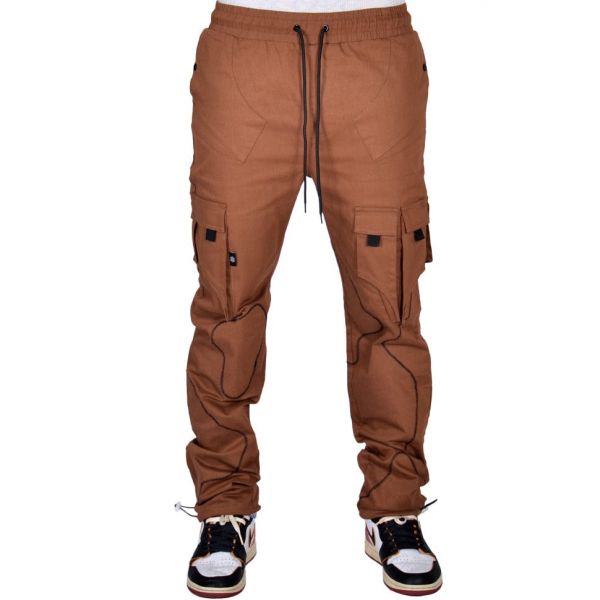 THE HIDEOUT CLOTHING Open Flared Cargo Pants Joggers  HDTCLTHNG-0A1411-SAMBARED - Karmaloop