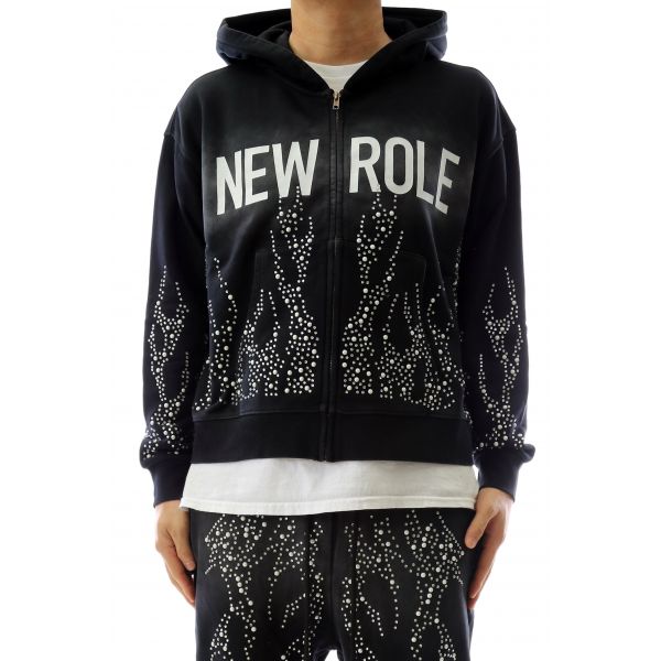 KLEEP HUSK French Terry Long Sleeve Crop Top Full Zip Hoodie KF