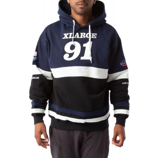 XLARGE JAPAN 91 Team Paneled Hoodie 101221012012-RED - Karmaloop
