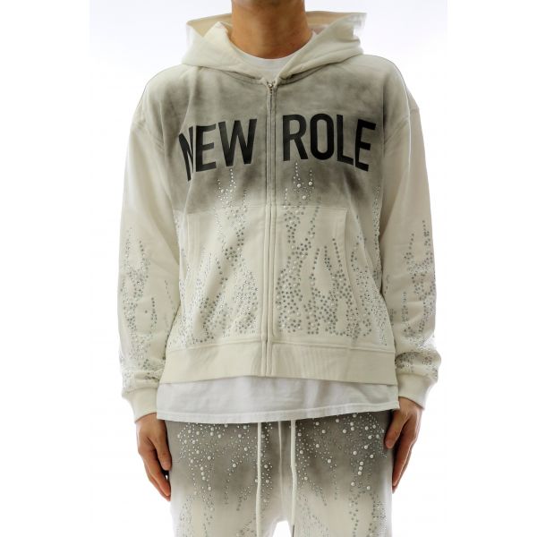 KLEEP HUSK French Terry Long Sleeve Crop Top Full Zip Hoodie KF