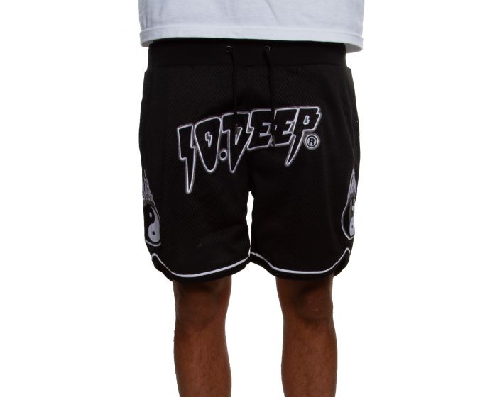 10 DEEP Yin-Yang Mesh Shorts in Black 192TD1401-BLACK - Karmaloop