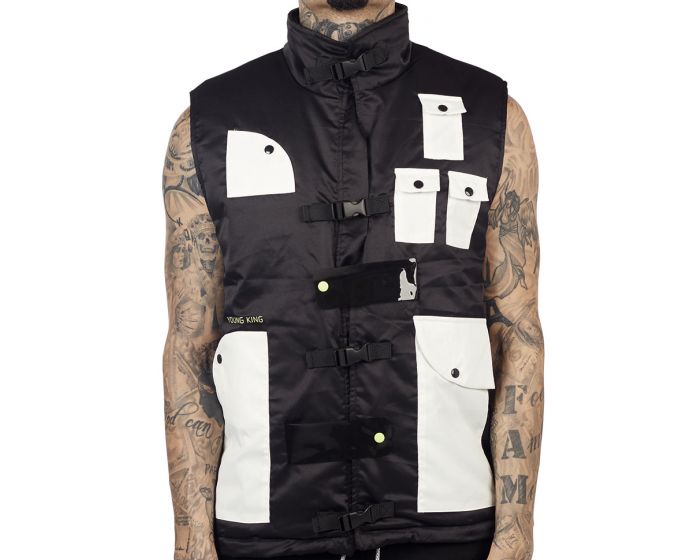 HIDEOUT YK Tech Utility Puffer Vest HDTCLTHNG-EE9807-BLACK - Karmaloop