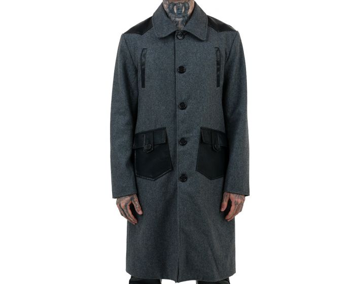THE HIDEOUT CLOTHING Power Wool Coat THC-FA-SB-CHARCOAL-3