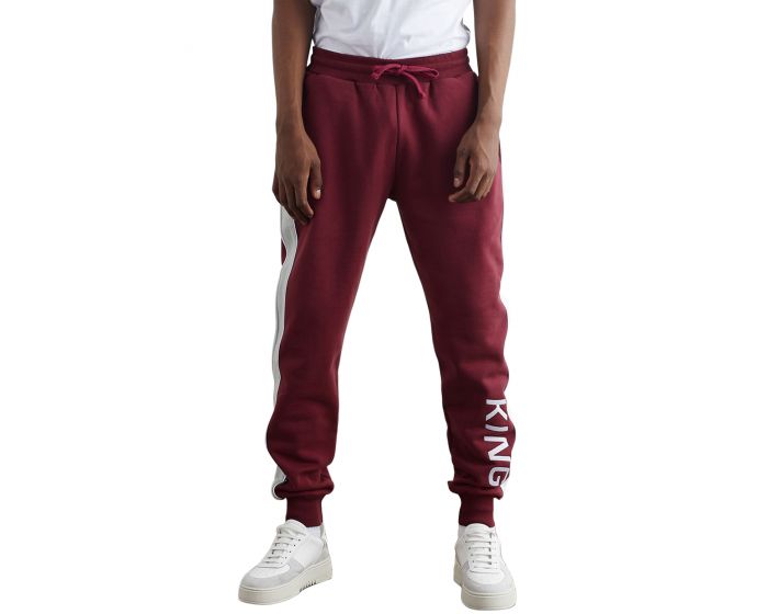 KING APPAREL Stepney Tracksuit Bottoms Oxblood Red AW22STBO Karmaloop