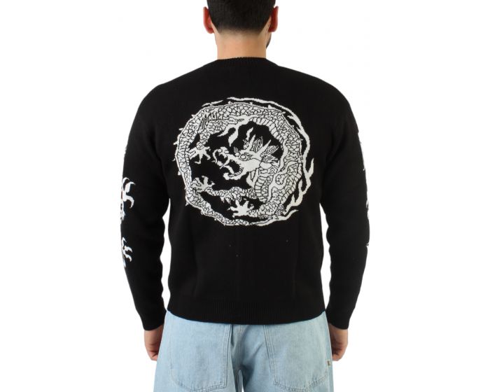 HUF Twin Dragon Cardigan KN00466-BLK - Karmaloop