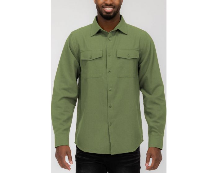 Weiv Mens Solid Flannel Shirt