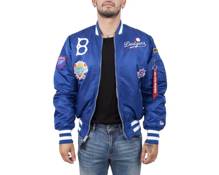 Brooklyn Dodgers Bomber Blue Satin Jacket