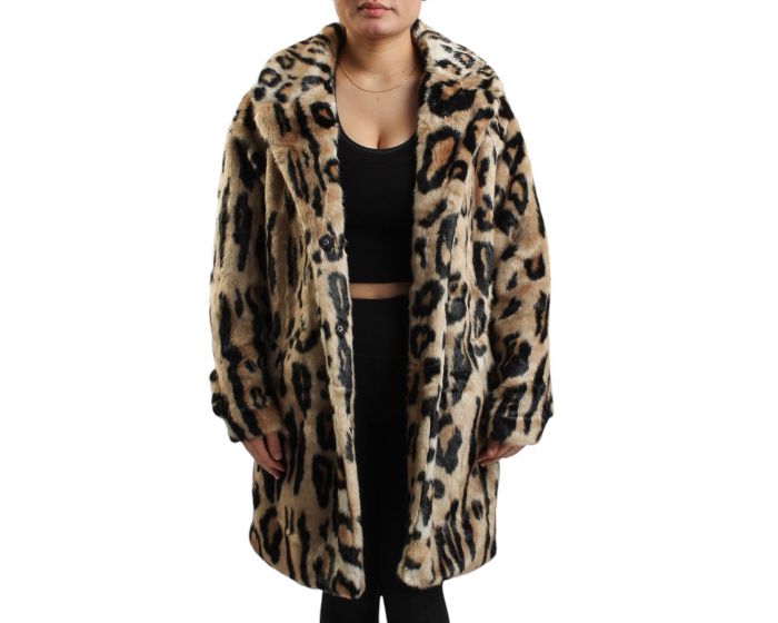 AZALEA WANG Leo-Fur Leopard Faux Fur Jacket LEO-FUR - Karmaloop