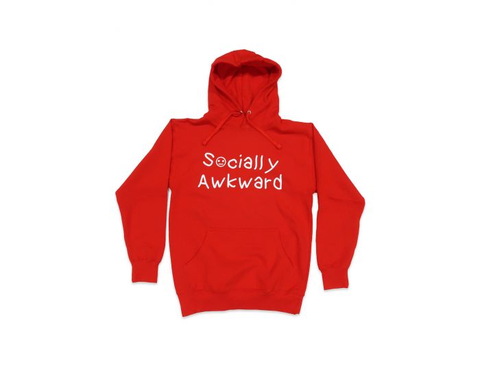 KILOS TO PARIS Socially Awkward Hoodie in Red and White