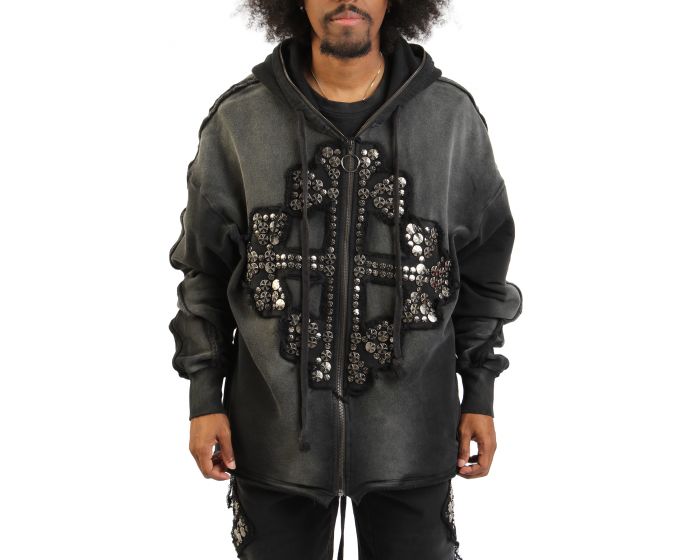 HUDSON Knight Zip-Up Hoodie 622-BLK - Karmaloop