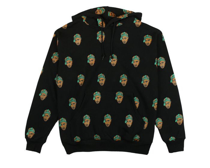 CROSS COLOURS Tupac Allover Hoodie - Black T80211TPA-BLK-BLACK - Karmaloop