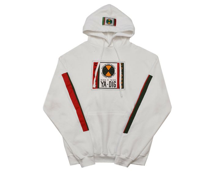 CROSS COLOURS Label Logo Hoodie - White C80223LBSS-WHT-WHITE - Karmaloop