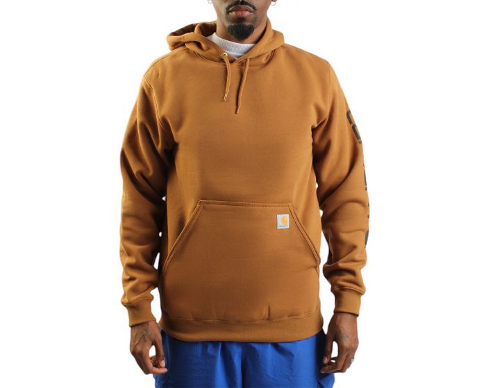 CARHARTT MW Signature Sleeve Logo Pullover Hoodie K288-BRN - Karmaloop