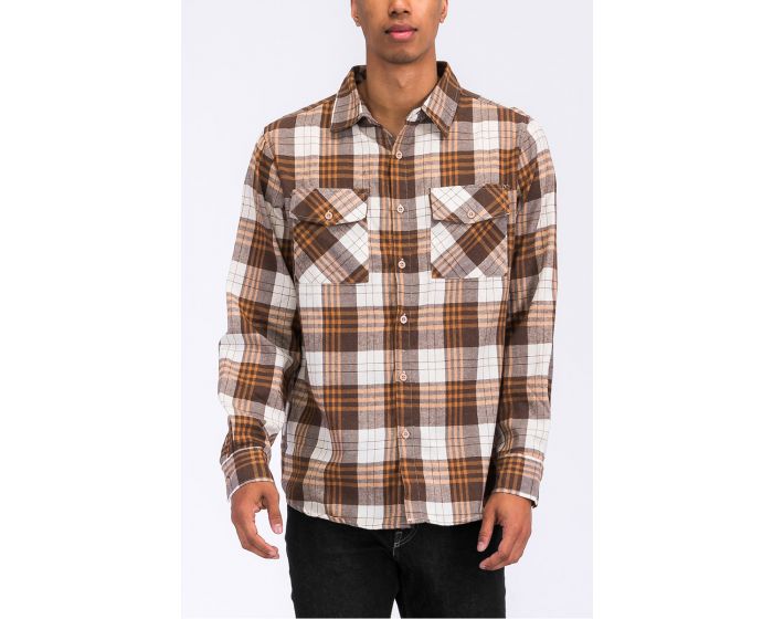 Weiv Mens Solid Flannel Shirt