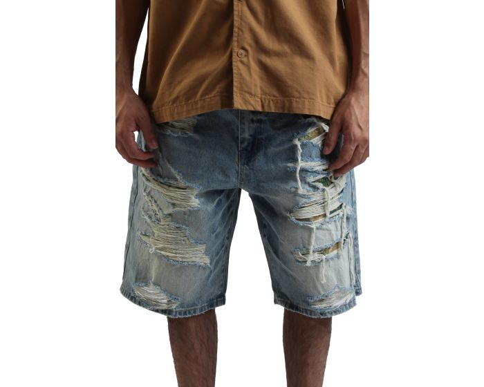 SMOKE RISE Tapestry Denim Shorts JS25229SK-NEW - Karmaloop