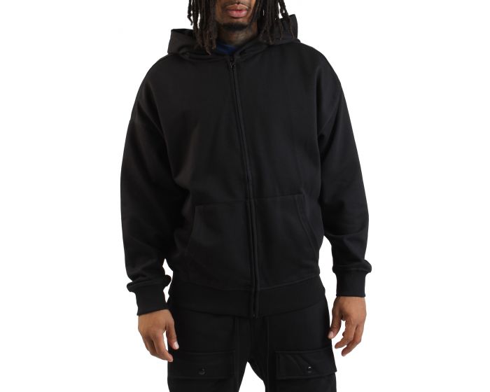 REBEL MINDS Cropped Full-zip Hoodie 952-311JBLK - Karmaloop