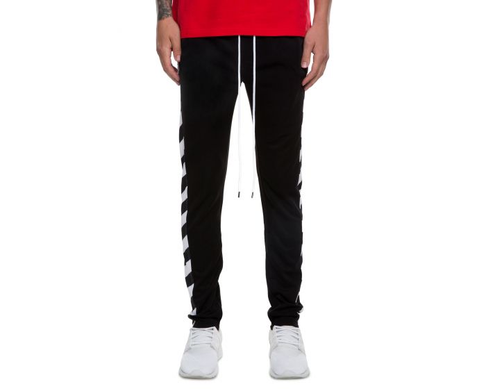 BLEECKER & MERCER The Warning Tape Side stripe Track pants in Black ...