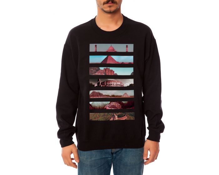 STREET VAULT The 7 Wonders Crewneck Sweatshirt in Black SV-7WONDERS ...