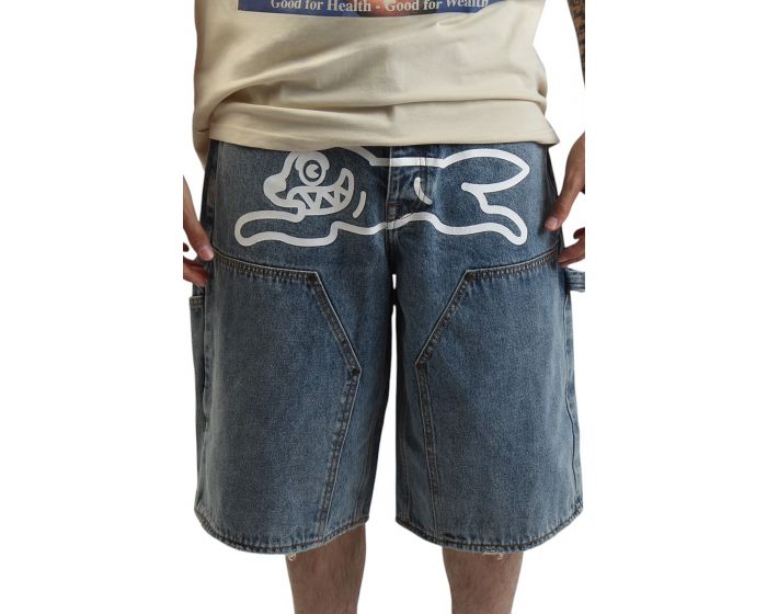 ICE CREAM Double Scoop Distressed Denim Carpenter Shorts 451-2107