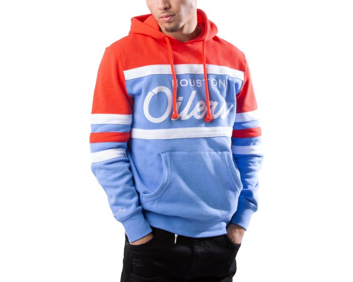 MITCHELL & NESS Houston Oilers Head Coach Striped Hoodie  FPHDSC19029-HOIRDLB - PLNDR