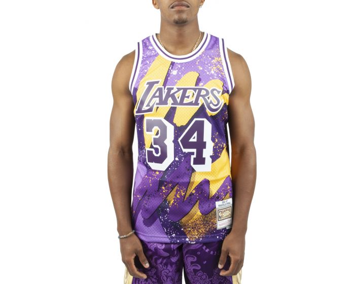 Shop Mitchell & Ness Los Angeles Lakers Shaquille O'Neal Hyper Hoops Swingman  Jersey TFSM1253-LAL96SONDKPR purple