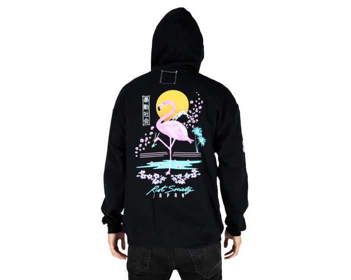 Riot society flamingo deals blossom mens hoodie